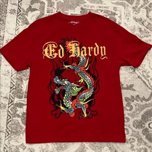 Ed Hardy Red Dragon Graphic Tee